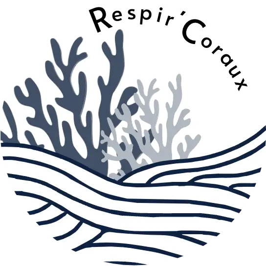 Logo de l'association Respir'coraux, engagée dans la lutte pour la sauvegarde des récifs coralliens, préservation marine, biodiversité océanique.